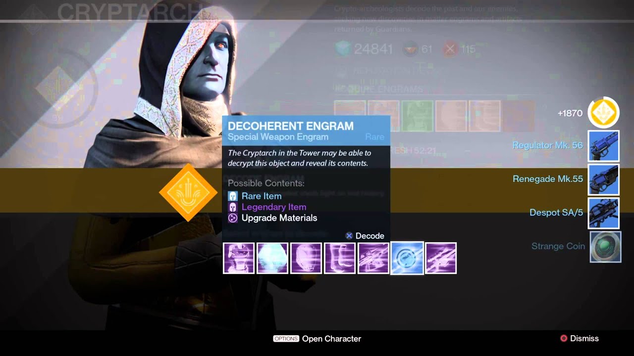 Destiny - Reaching Cryptarch Rank 100!!! + Opening 9 Legendary Engrams!