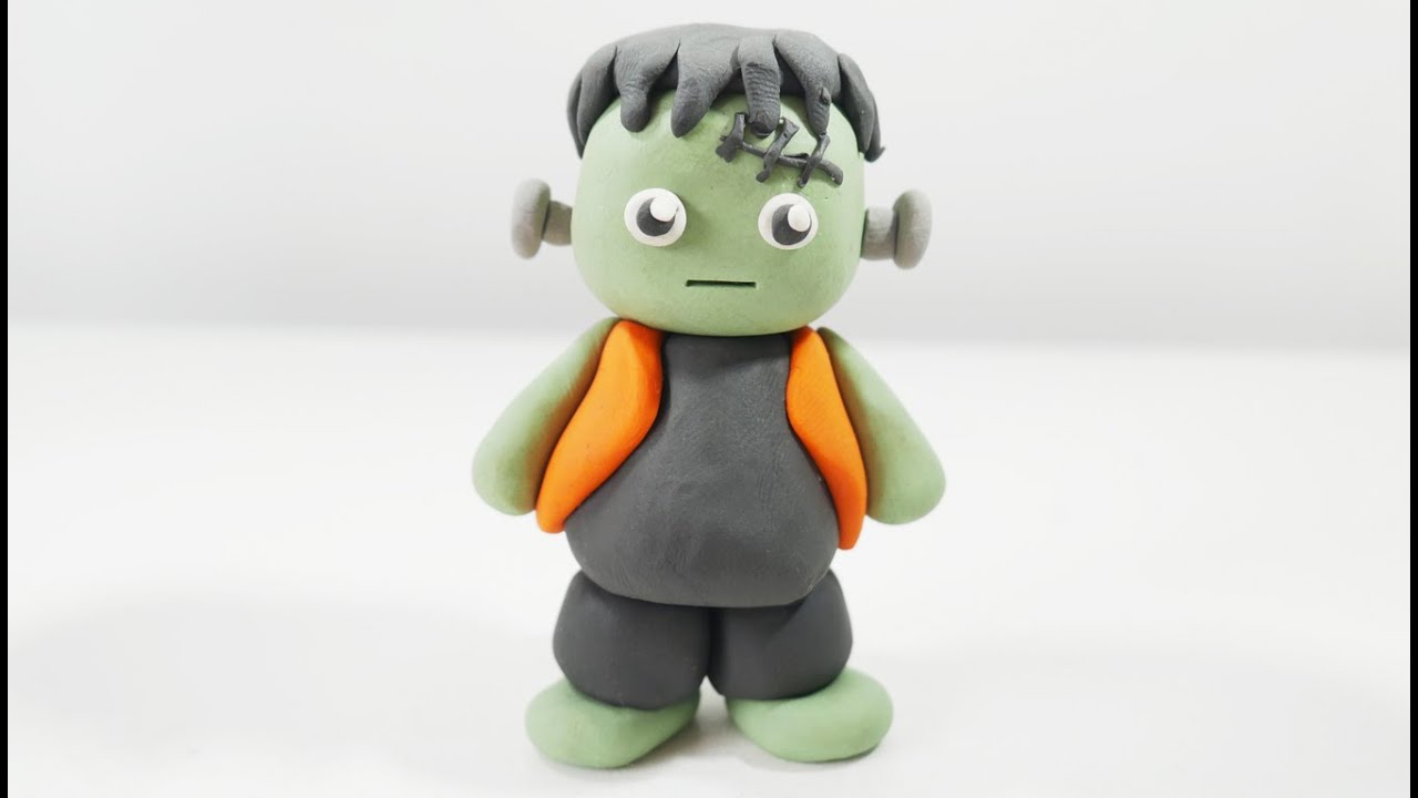 Cómo hacer a  Frankenstein de plastilina fácil paso a paso explicado  #halloween