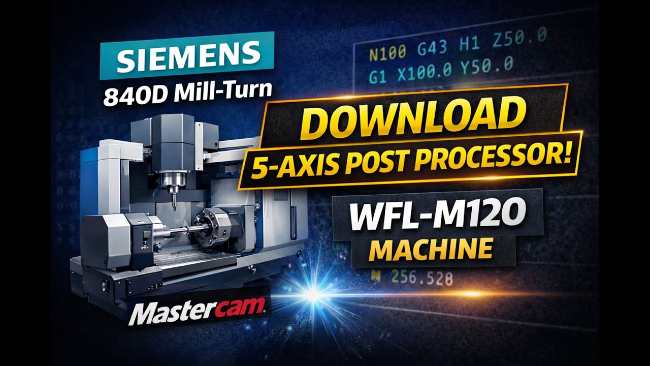 Siemens 840D Mill-Turn WFL-M120 (5-axis)Post Processor | Mastercam 5-Axis