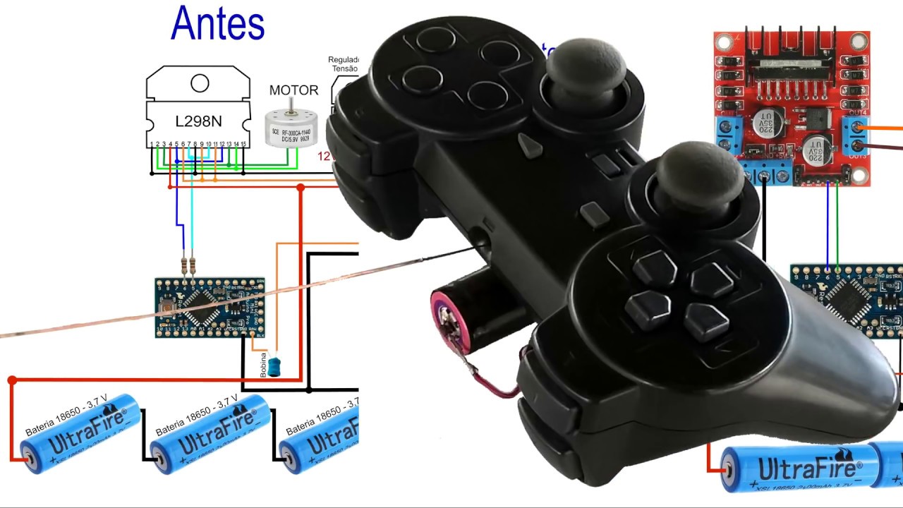 #V07 Ponte H L298n Para Carrinho controle Remoto, Miniaturas e Projetos
