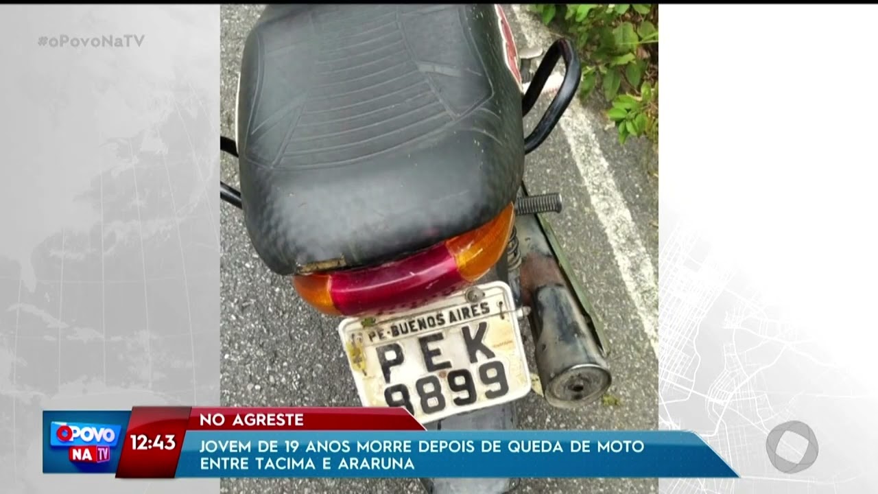 Jovem de 19 anos morre depois de queda de moto entre Tacima e Araruna - O Povo na TV