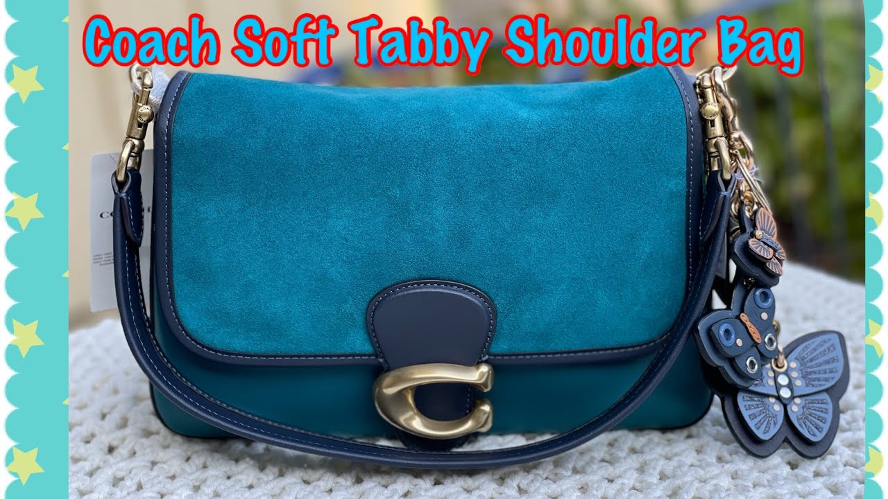 Coach Soft Tabby in Deep Turquoise Unboxing, what’s fit inside.