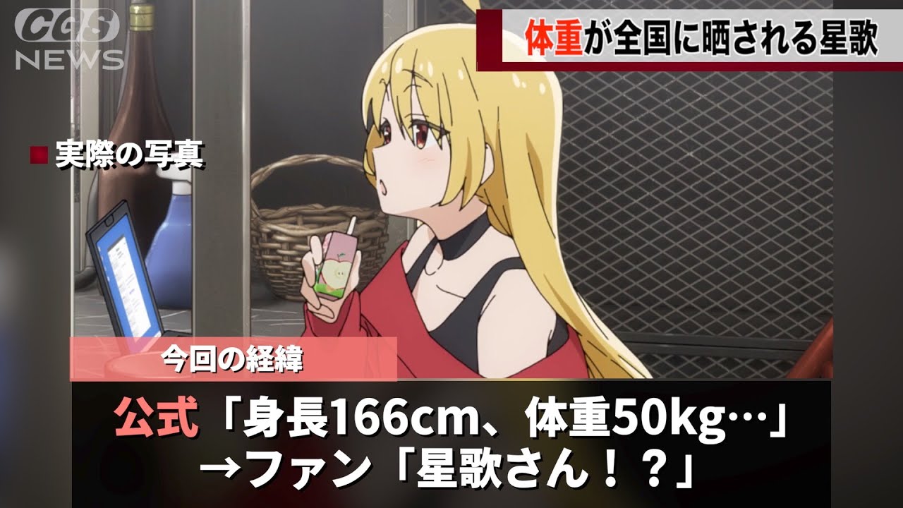 星歌さん、公式のツイートに身長と体重が写り込んでしまうwww