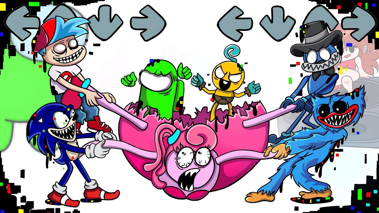 FNF Spooky Trip: Mini Crewmate vs FNF Characters | Among Us vs Friday Night Funkin Animation