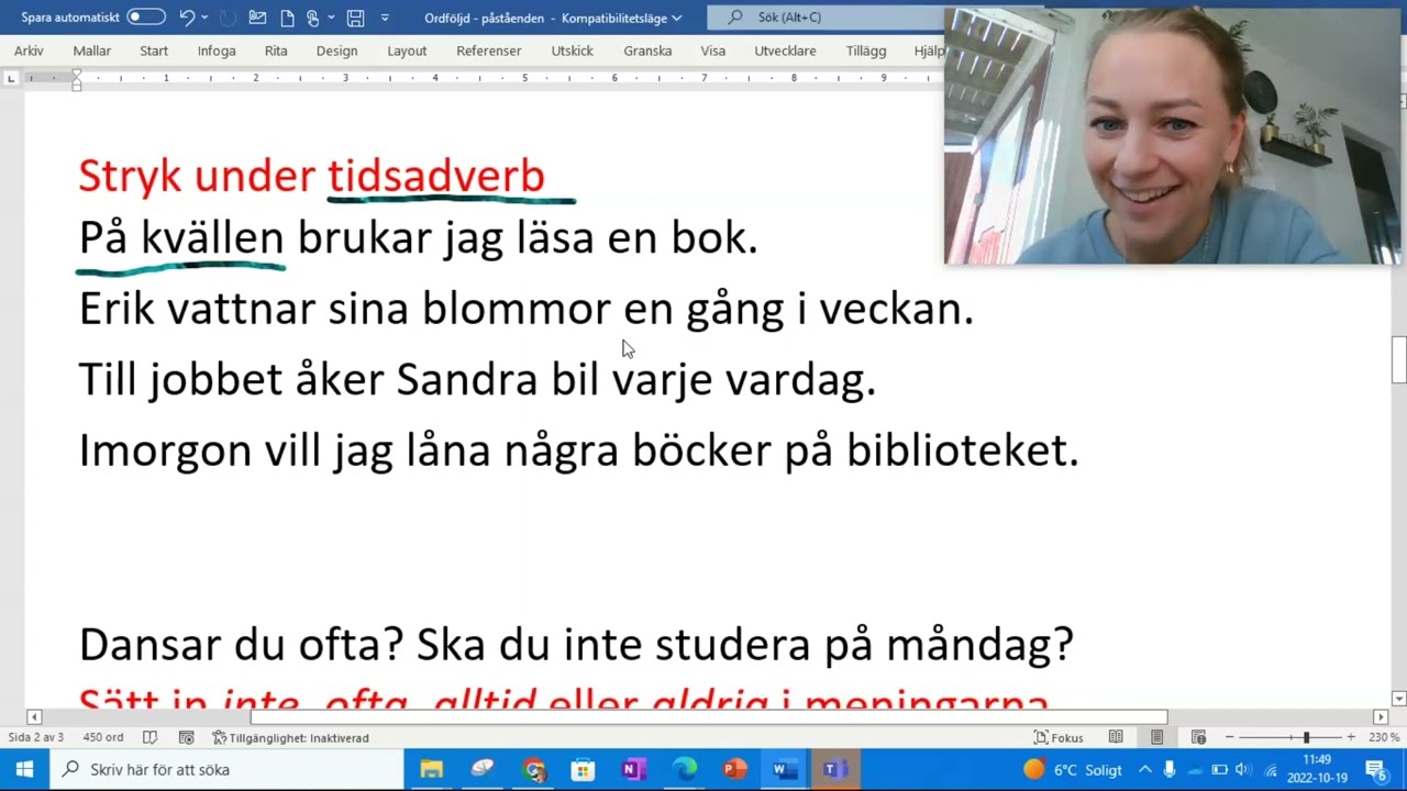 Ordföljd - påståenden, huvudsatser, huvudsatsschema