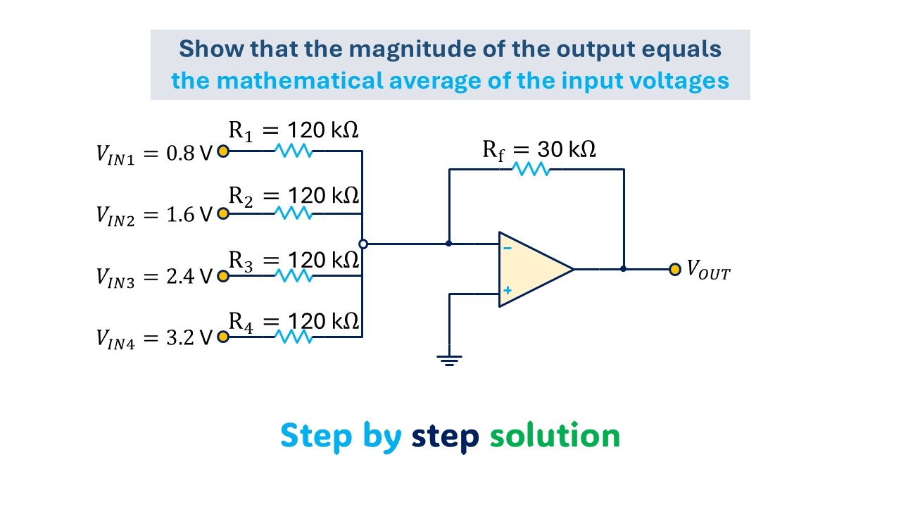 Op Amp Averaging Amp verification #electricalengineeringxyz