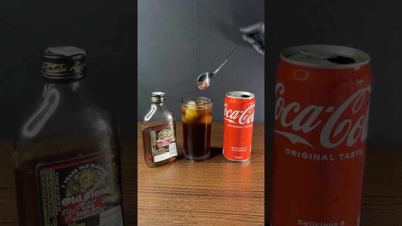 Rum & Coke ASMR 🥃 #oldmonk #ytshorts