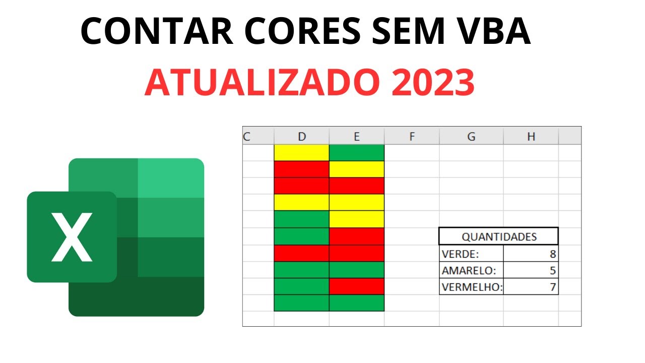 Como contar cores no Excel 2019 sem VBA e sem a função info.cell / Atualizado 2023