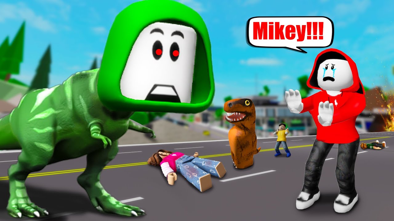 Mikey Becomes a Dinosaur | Dinosaur Attack | Maizen Roblox | ROBLOX Brookhaven 🏡RP - FUNNY MOMENTS