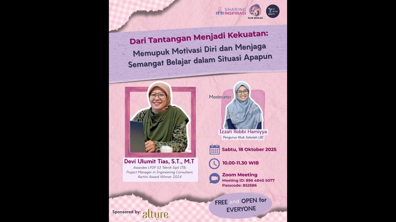 Webinar Sharing Inspirasi: Dari Tantangan menjadi Kekuatan