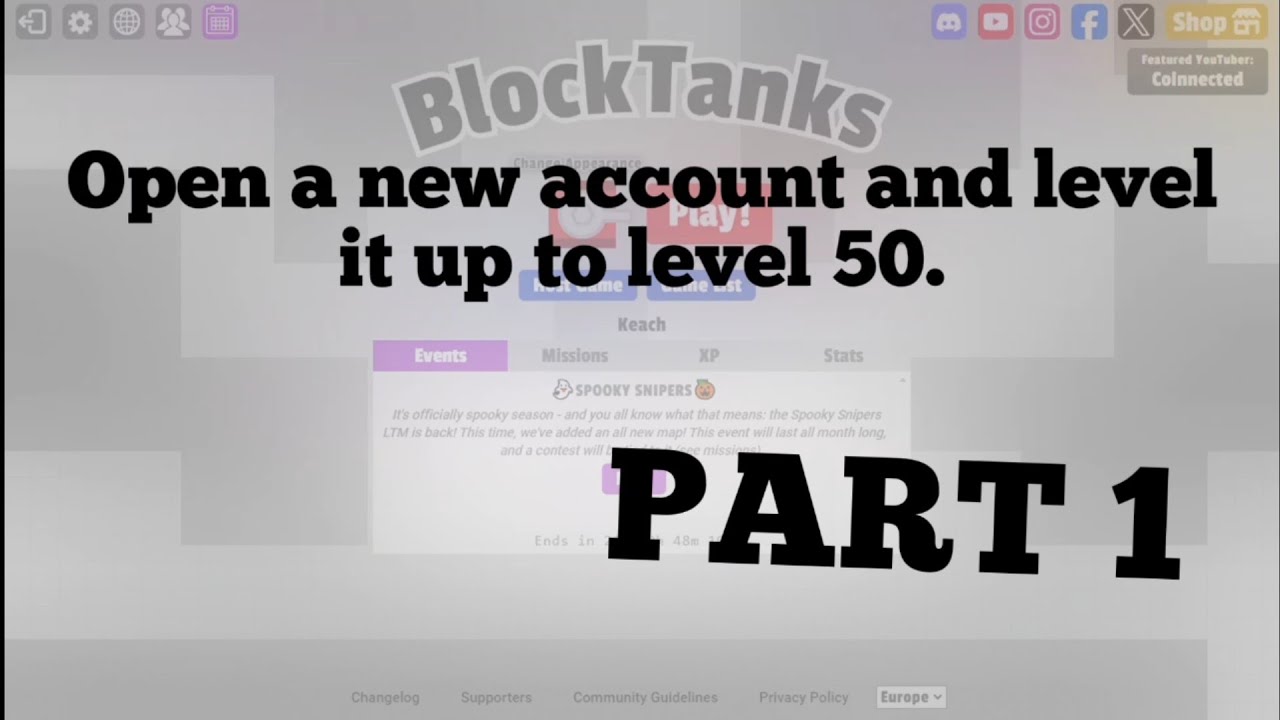 Open a New Account and Level it up to level 50 | BlockTanks.io