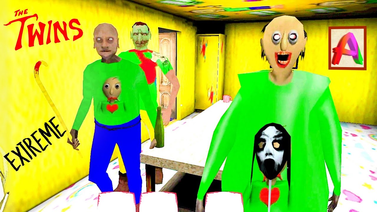 The Twins Extreme Mode In Baldi Mod With Guest Granny And Grandpa