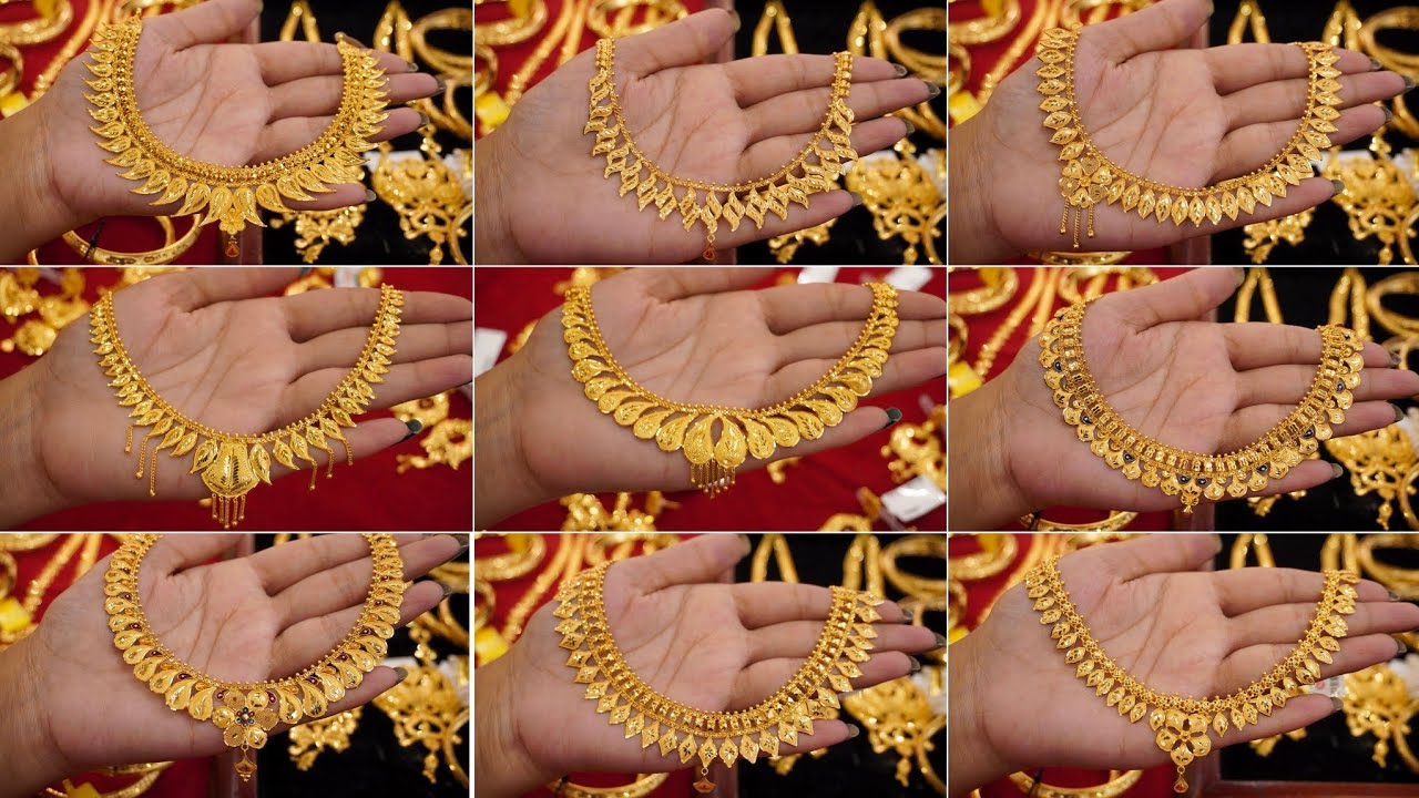 Gold Necklace Designs Pictures With Price/Light Weight Gold  Chatai Necklace Designs/