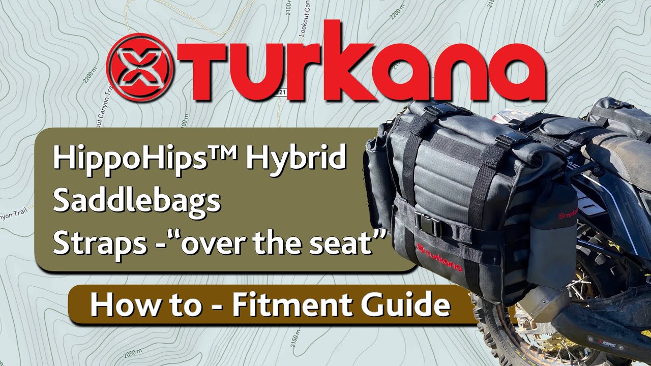 How-to fitment - TurkanaGear Hybrid motorcycle soft luggage saddlebags using over-the-seat strap set