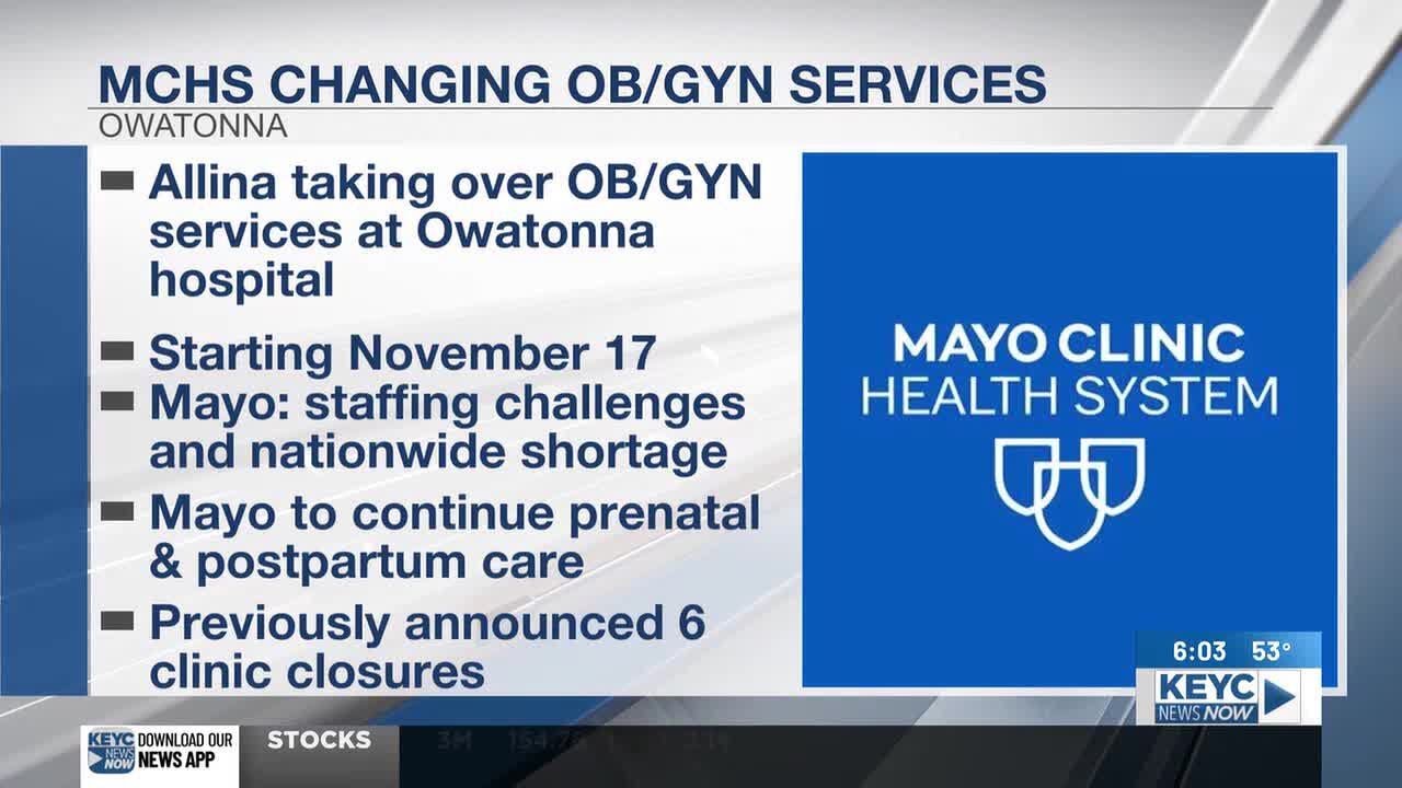 Mayo announces changes to OB/GYN services in Owatonna