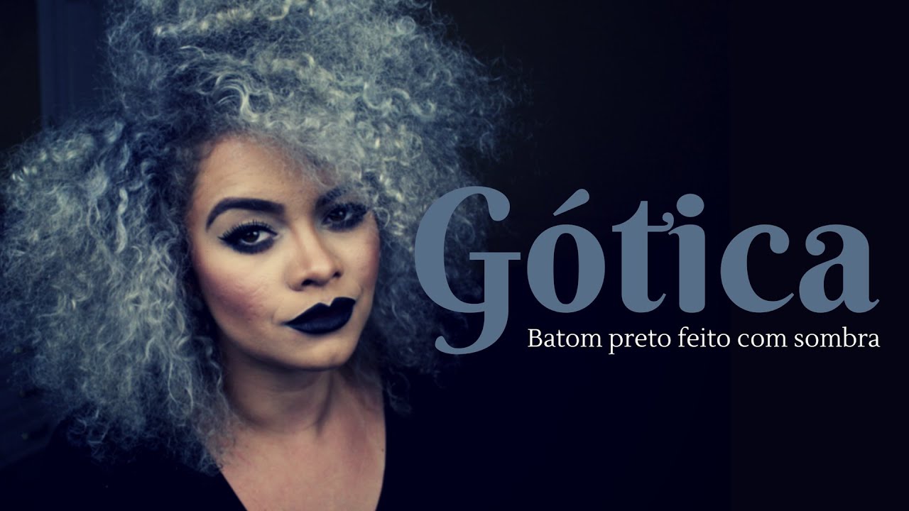 TÔ GÓTICA: Make com batom preto feito de sombra | Nina Gabriella