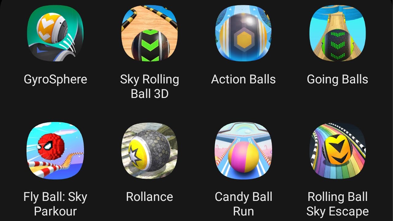 GyroSphere Balls, Going Balls, Action Balls, Sky Rolling Ball 3D, Candy Ball Run, Rollance Ball