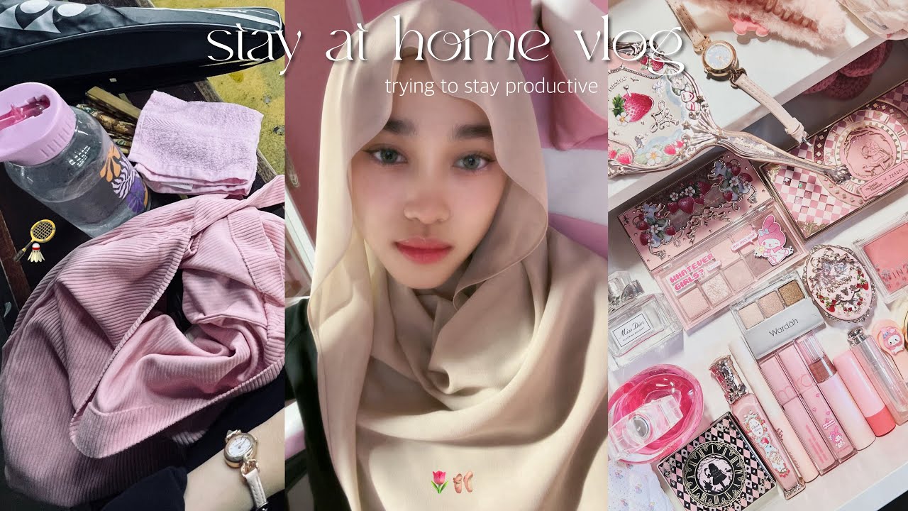 productive vlog | skincare , badminton 🏸 , organizing my makeup ++ cleaning 🧺🫧