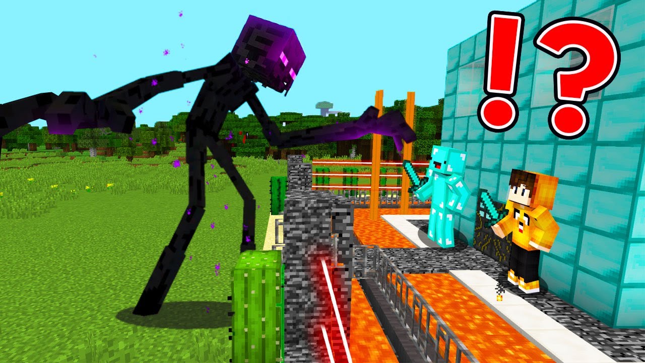 Mutant ENDERMAN vs. Security House Battle - Minecraft