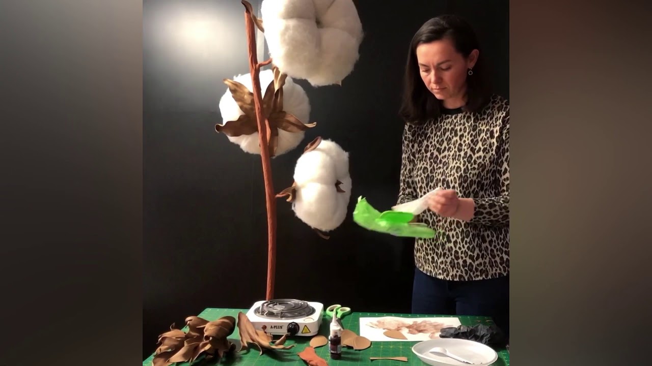 Ростовой хлопок. Процесс изготовления - рабочие моменты. Giant cotton creation. DIY decoration