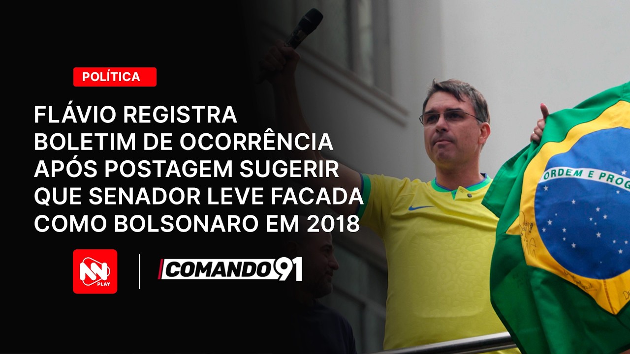 Flávio registra B.O após postagem sugerir que senador leve facada como Bolsonaro em 2018