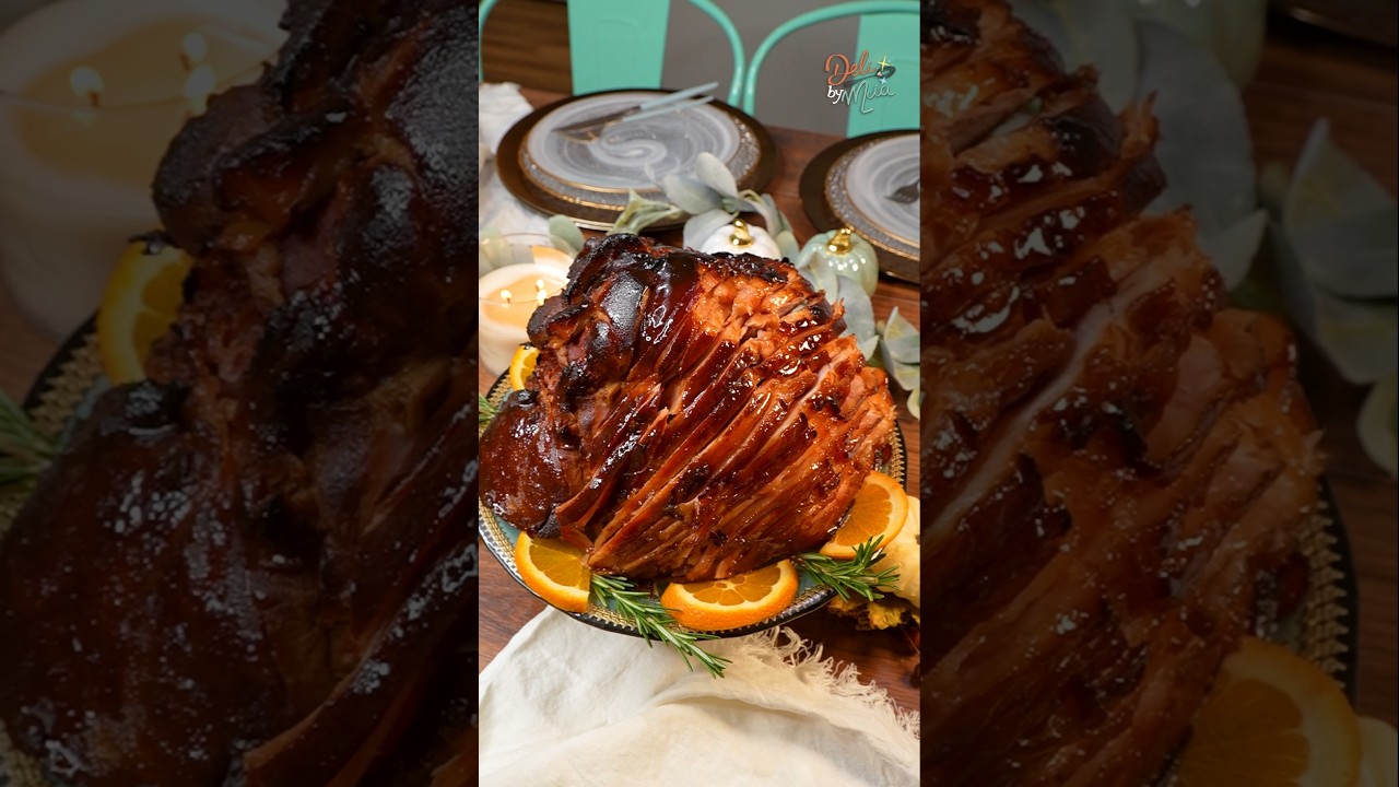 JAM&Oacute;N GLASEADO con 🍊 y 🍯 la mejor RECETA para #thanksgiving y #navidad