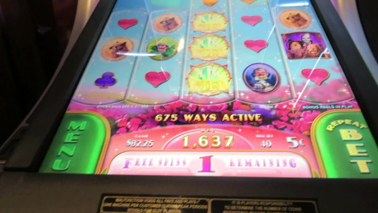 WMS - Wizard of Oz - Emerald City Bonus Win collection - Nickels!  Big Bet!  Huge wins!