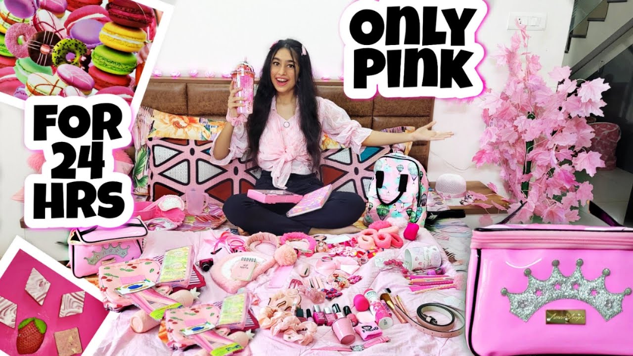 Using only *PINK* things for a day !!!💗 | Riya's Amazing World