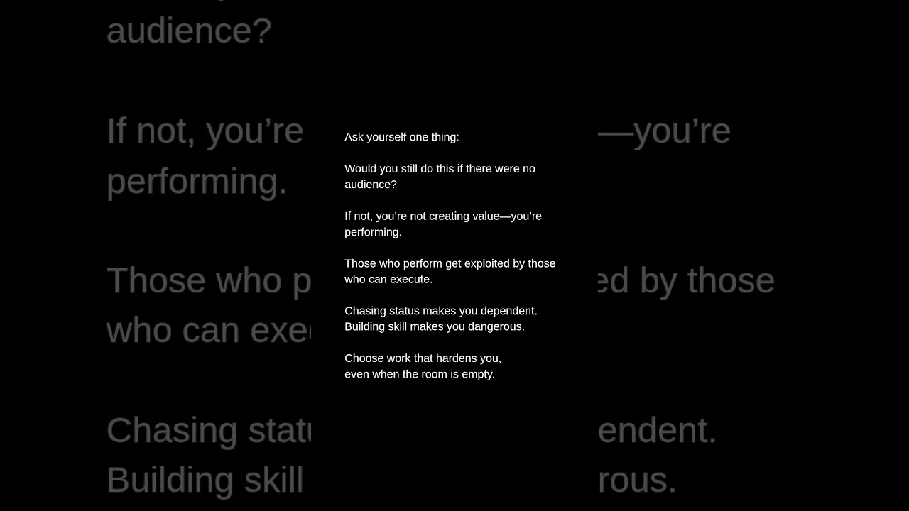 Attention fades. Strength grows quietly. Build what lasts.