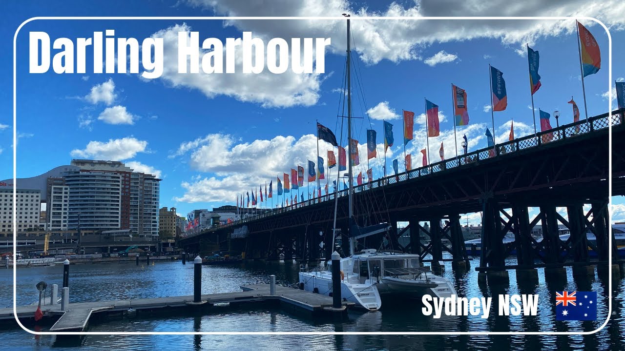 [4K HDR] Darling Harbour, Pyrmont Bridge | Sydney Walking Tour | Sydney Australia Walk