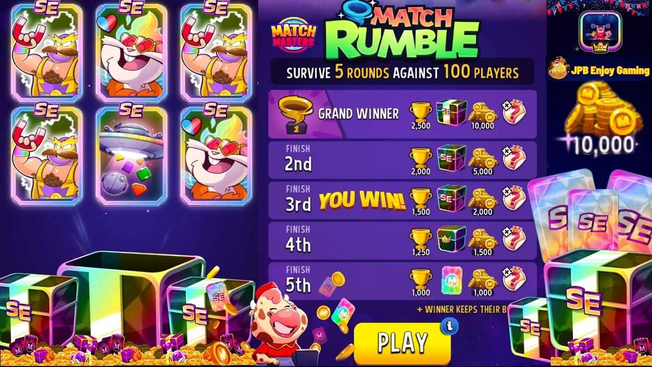 Match Rumble 100 Player Multiplier Madness+Super Sized Match Masters.