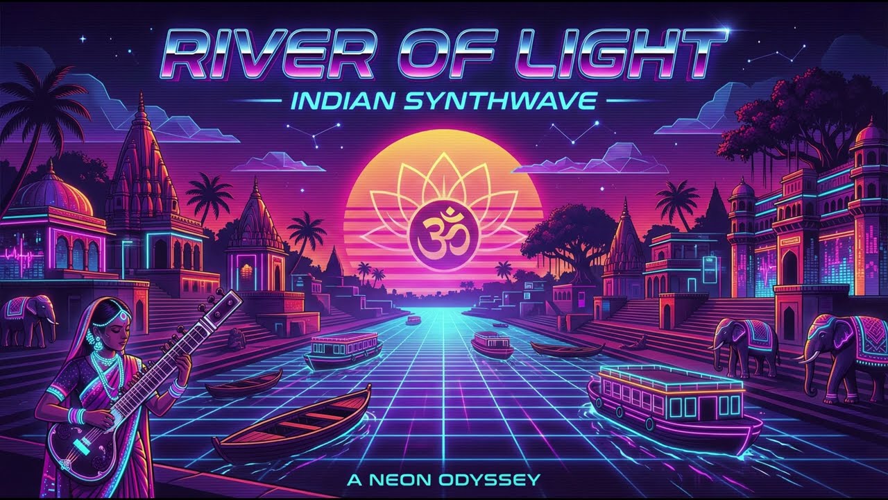 River of Light | Indian Synthwave | Midnight Silence 🎧🌙 | Neon Flow Dreams