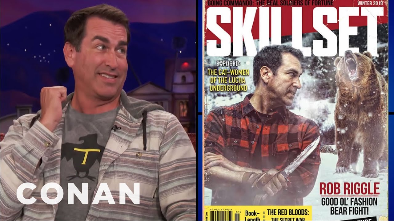 Rob Riggle Teaches Conan How To Survive A Bear Encounter | CONAN on TBS