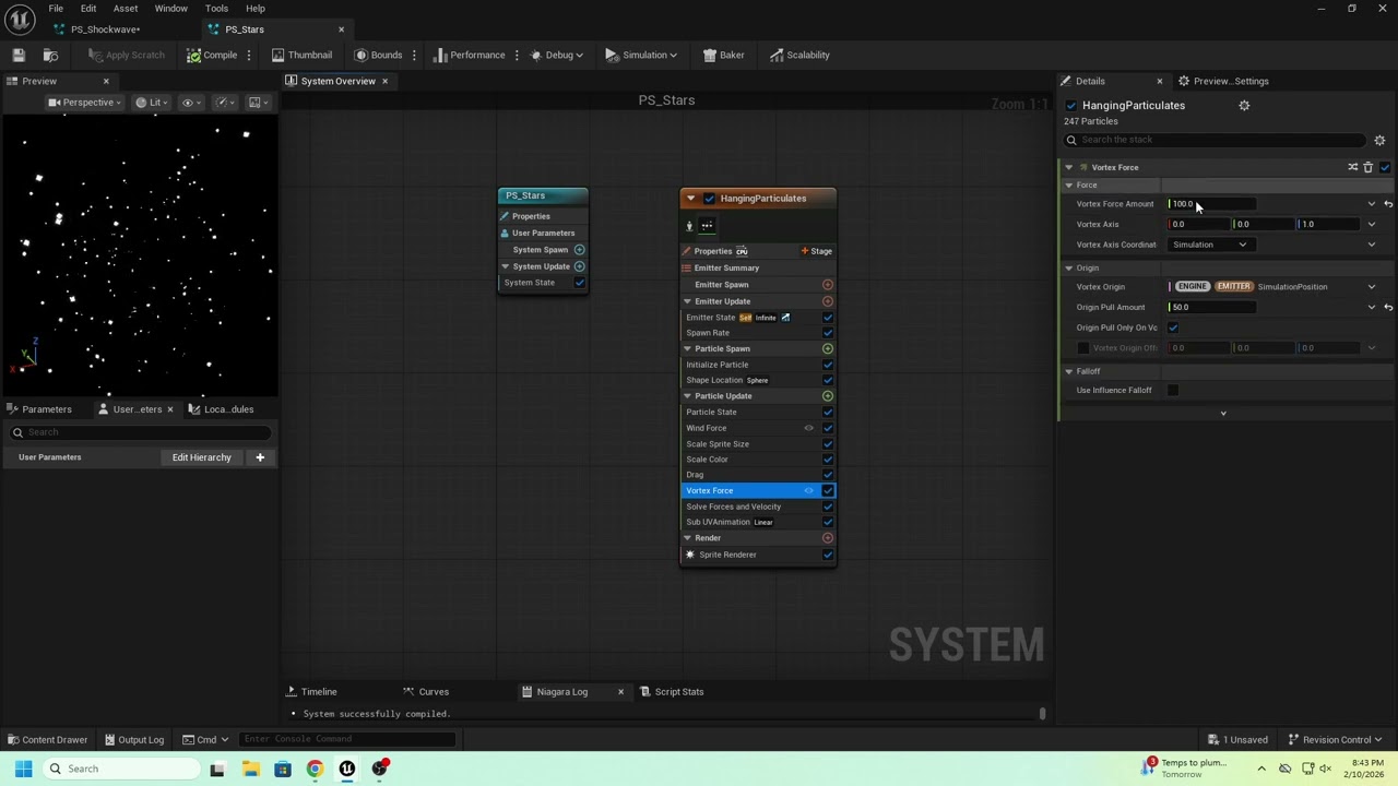 Particle System Draft: Stars