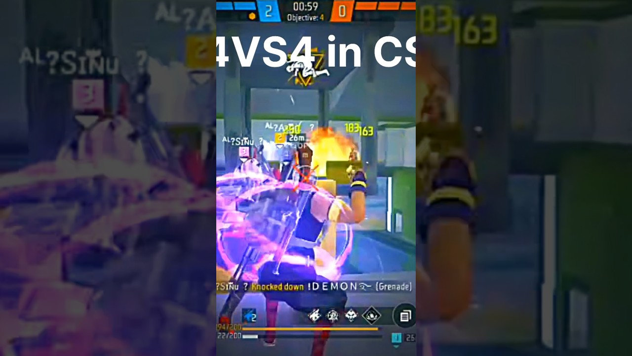1 Ned and 3 daub in CS Garena free fire 