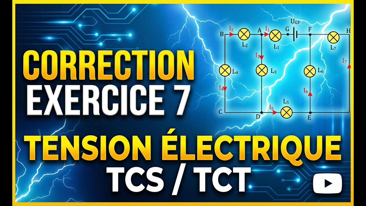 Correction Exercice 7 ⚡ Tension Électrique TCS & TCT | Loi des mailles et des nœuds 🔥  التحضير للفرض