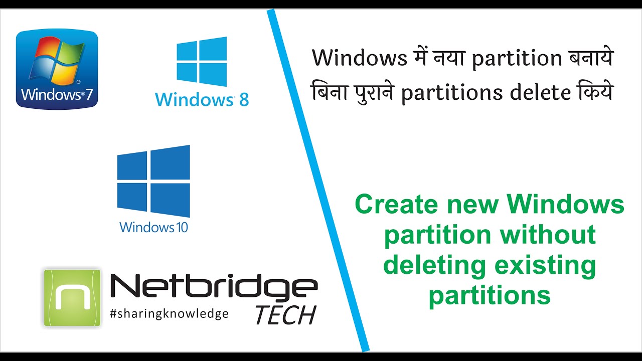 Creating new Windows partition without deleting existing partitions