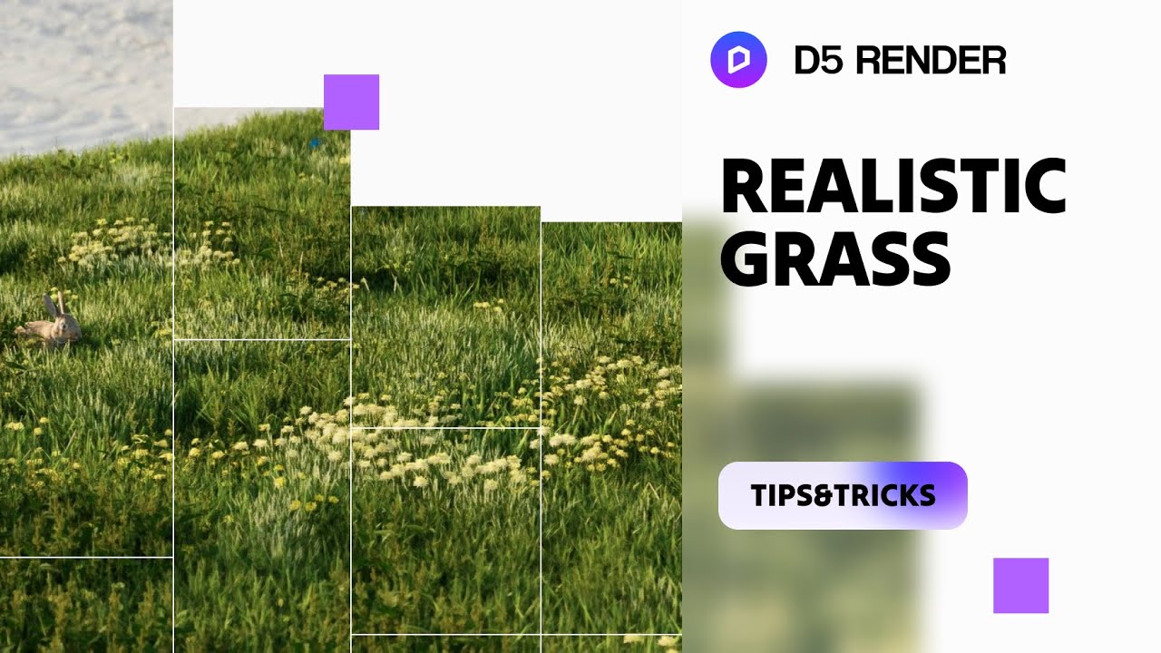 How to render realistic grass/lawn using the D5 Scatter tool
