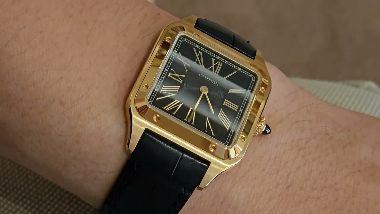 SANTOS-DUMONT 18k Yellow gold midnight Blue dial