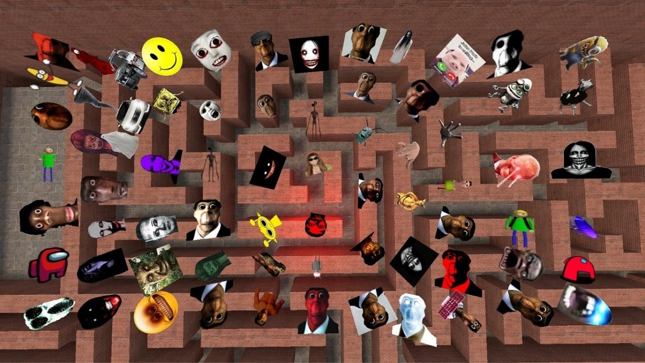Unlimited Nextbots VS Realistic Obunga In The Fun Big Maze Nextbot Gmod  #Nextbot #Gmod