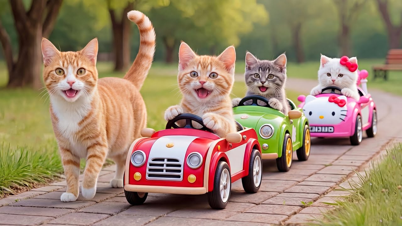 Mama Cat & Kitten Handmade 🚗 | Creating a Wooden Toy Car at Home | Healing Story
