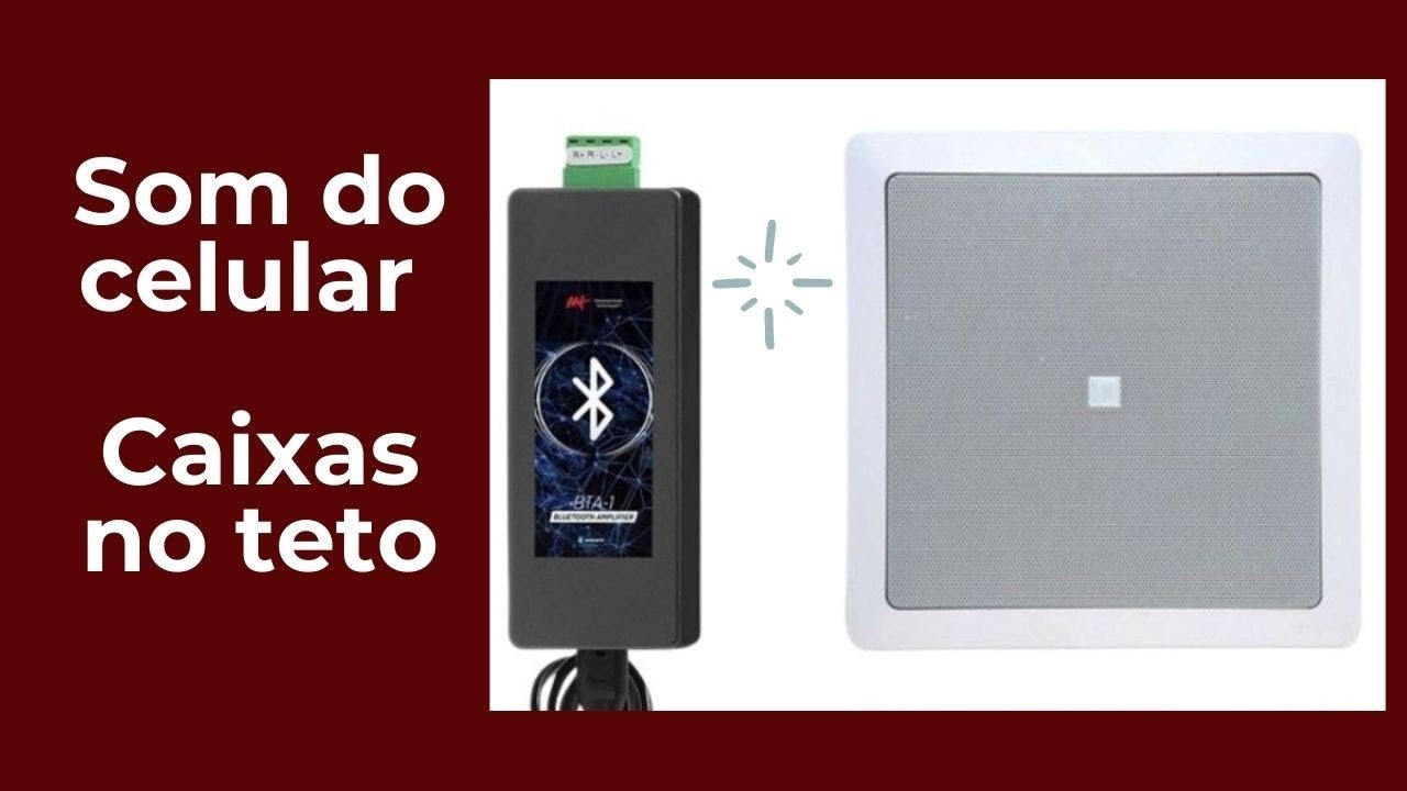 Como instalar som ambiente com caixa bluetooth. Amplificador bluetooth alimentando duas caixas JBL