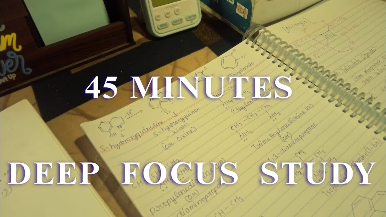 45 Min Study With Me | Deep Focus | No Talking | Rain Sound 