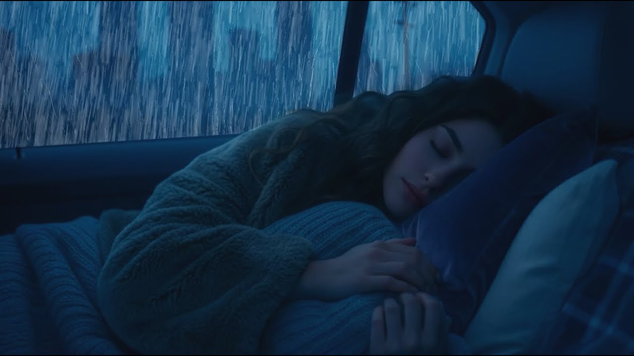 Calming Rain & Thunderstorm  | Stress Relief and Instant Sleep in Cozy Car Ambience | Rain Sound