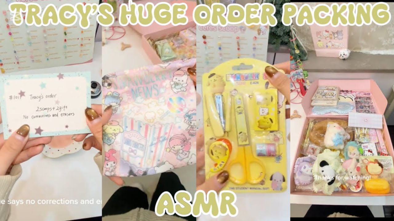 TRACY’S HUGE ORDER PACKING 😻💗(ASMR) TWO SCOOPS ORDER || SMALL BUSINESS 