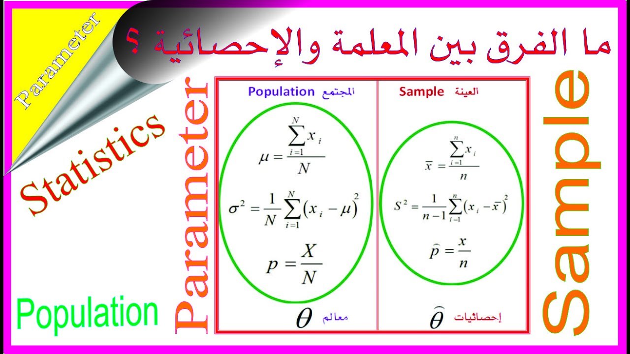 Parameter and Statistics | ما الفرق بين المعلمة والاحصائية