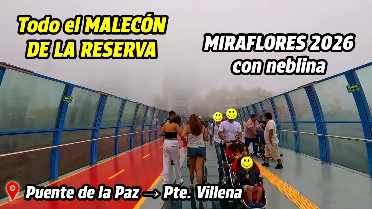 Así esta el MALECON DE LA RESERVA en MIRAFLORES CON NEBLINA 🌫 Verano 2026 🚶‍♂️ LIMA
