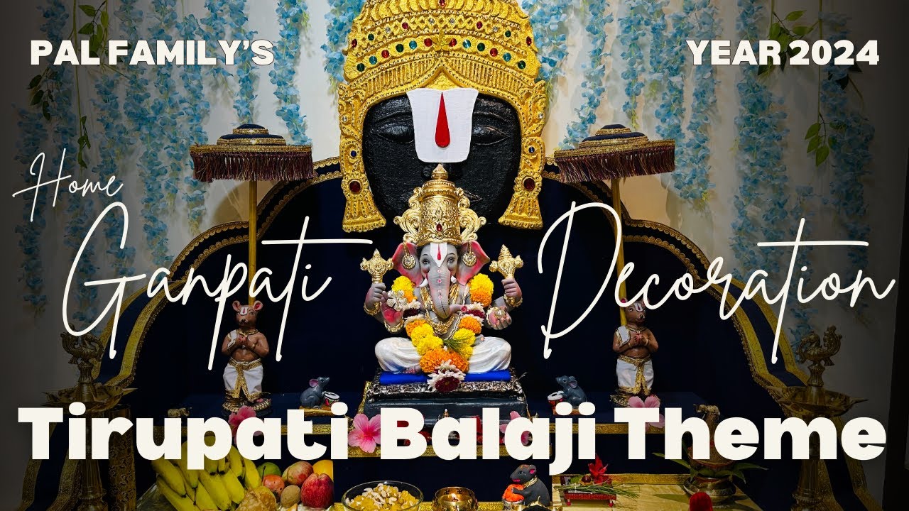 Ganpati Decoration | Tirupati Balaji Theme | Easy Decoration Idea for Home | DIY Ganesh Chaturthi
