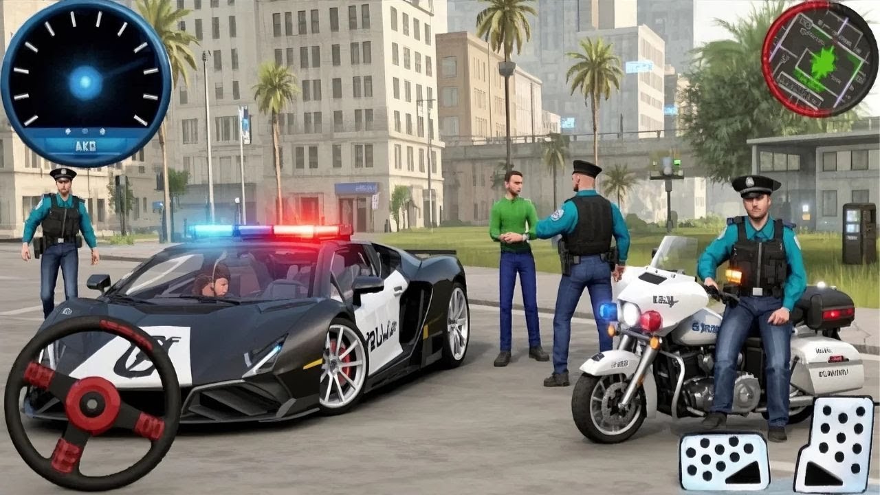 Police Car Chase Simulator 3D Game - Real Cop Cars Driving Simulator 2025 - Android GamePlay