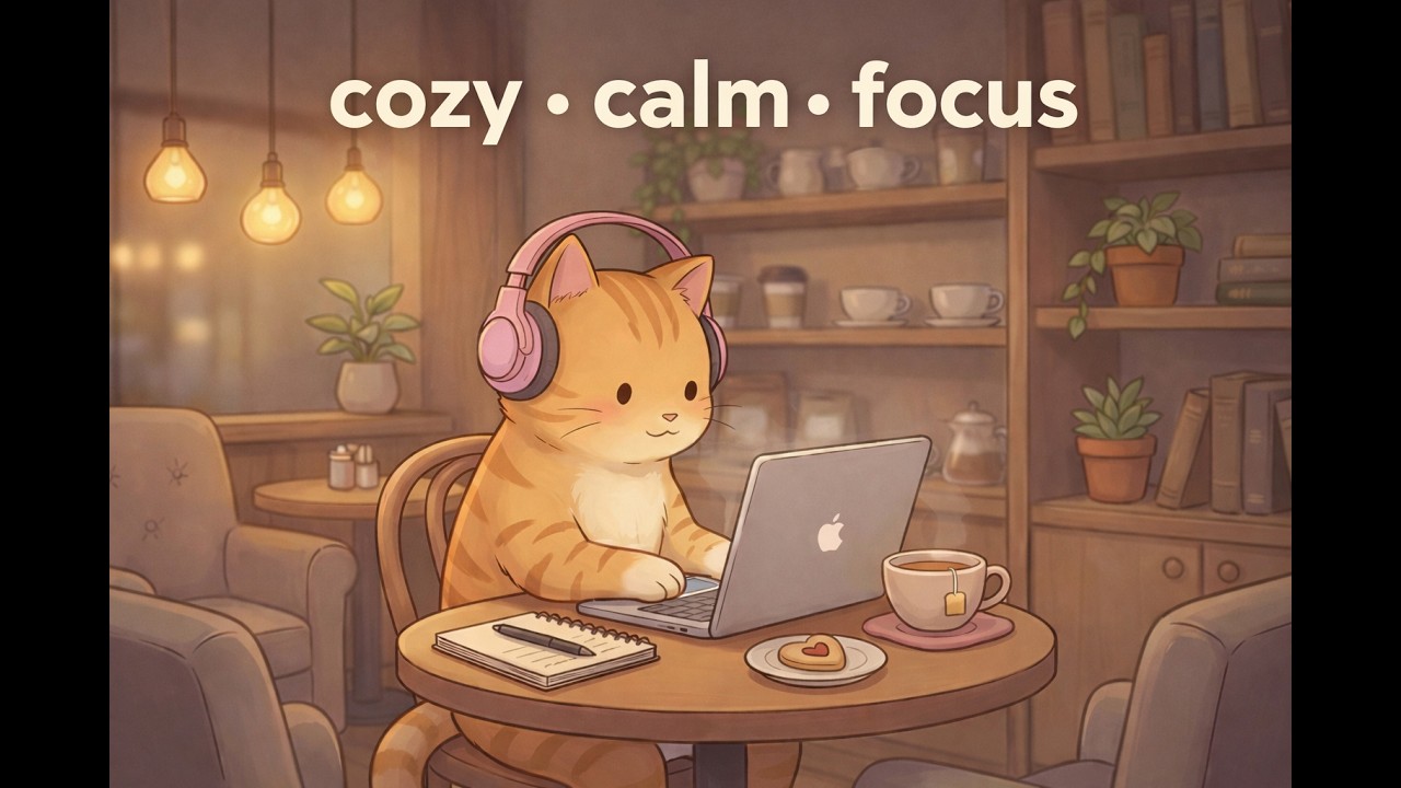 Peaceful Lo-Fi Music for Work & Study | Cozy Cafe Focus ☕🐱